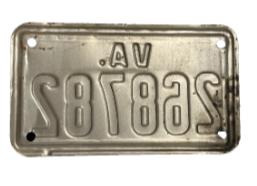 1980 Motorcycle License Plate